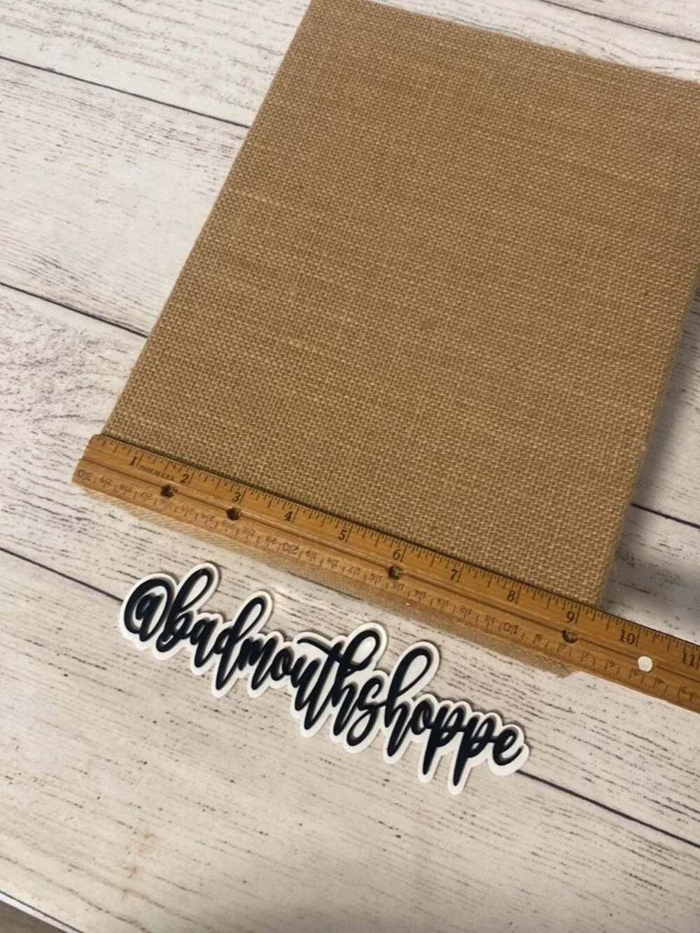Brown Tan Burlap Vintage Inspired Photo Storage or Display Box